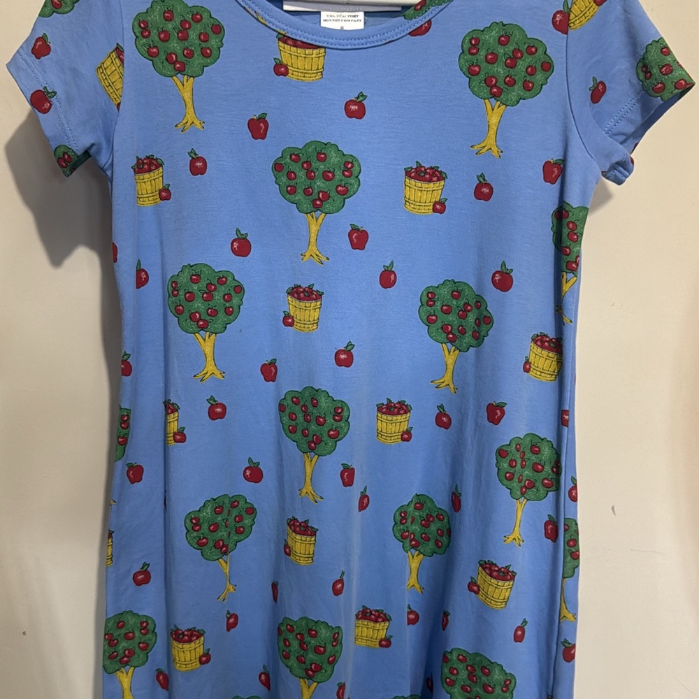 The Beaufort Bonnet Company Blue Dress with Apple Print